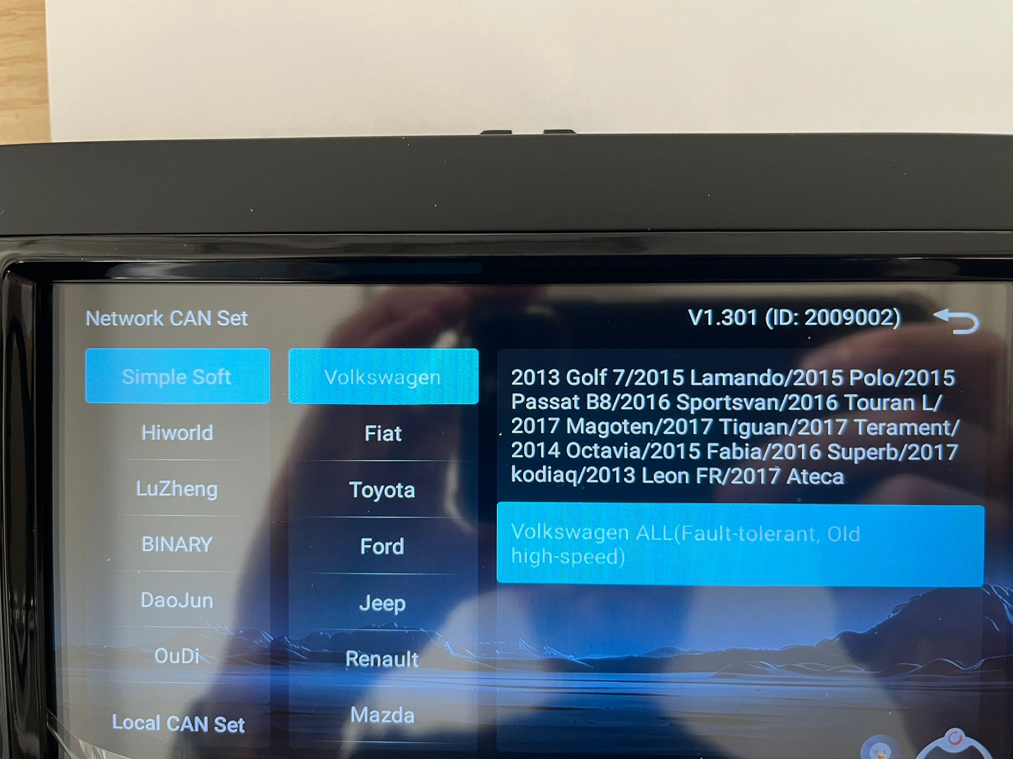 nastavení canbus v autorádiu na škoda Rapid